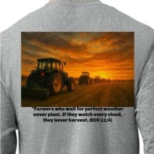 Gildan Gray Long Sleeve Tee with Tractor Print